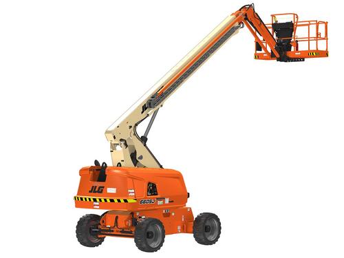 Plataforma elevatória JLG 660SJ em operação, projetada para trabalhos em altura com segurança e eficiência.