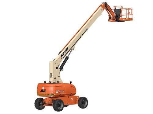 Plataforma elevatória JLG 860SJ HC3 em operação, ideal para trabalhos em altura com alta capacidade de carga e versatilidade.