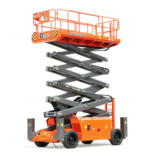 Plataforma elevatória Dingli GTWY9.5-2100 em operação, destacando sua aplicação em trabalho em altura com segurança e eficiência.
